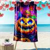 Glowing Fierce Pumpkin Chaos Print Beach Towel, Quick Drying, Suitable for Travel, Outdoor Sports, Jogging, the Beach and Swimming, Gift