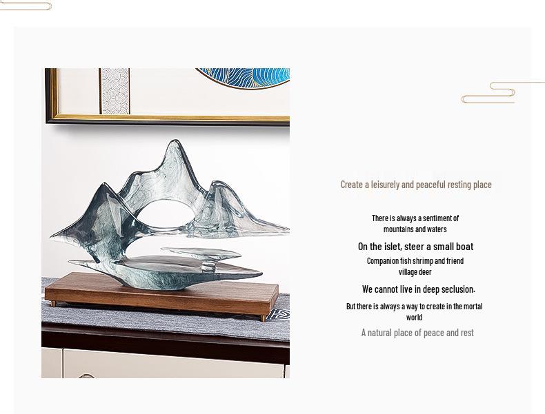 Cloud Mountain Resin Landscape: Artistic Living Room & TV Cabinet Decoration