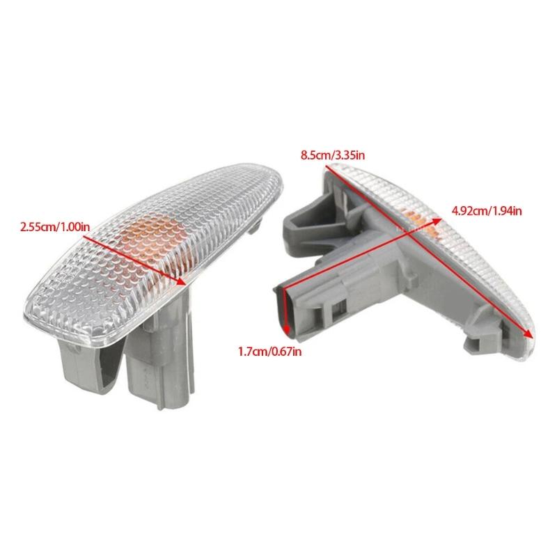 Pack of 2 Universal ABS Side Marker Lights 12V LED Turn Signal Lamps for Compact Vehicles 8351A001 8351A039 90672SNB003