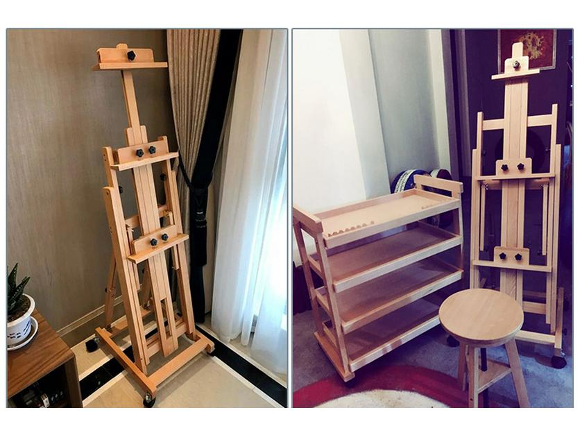 Beechwood Dual-Purpose Flat & Upright Easel with Solid Wood Drawer