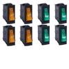 8Pcs AC 250V/15A, 125V/20A Illuminated LED On/Off SPST 3 Pin 2 Position Mini Boat Rocker Toggle Switch Snap for Househould DIY