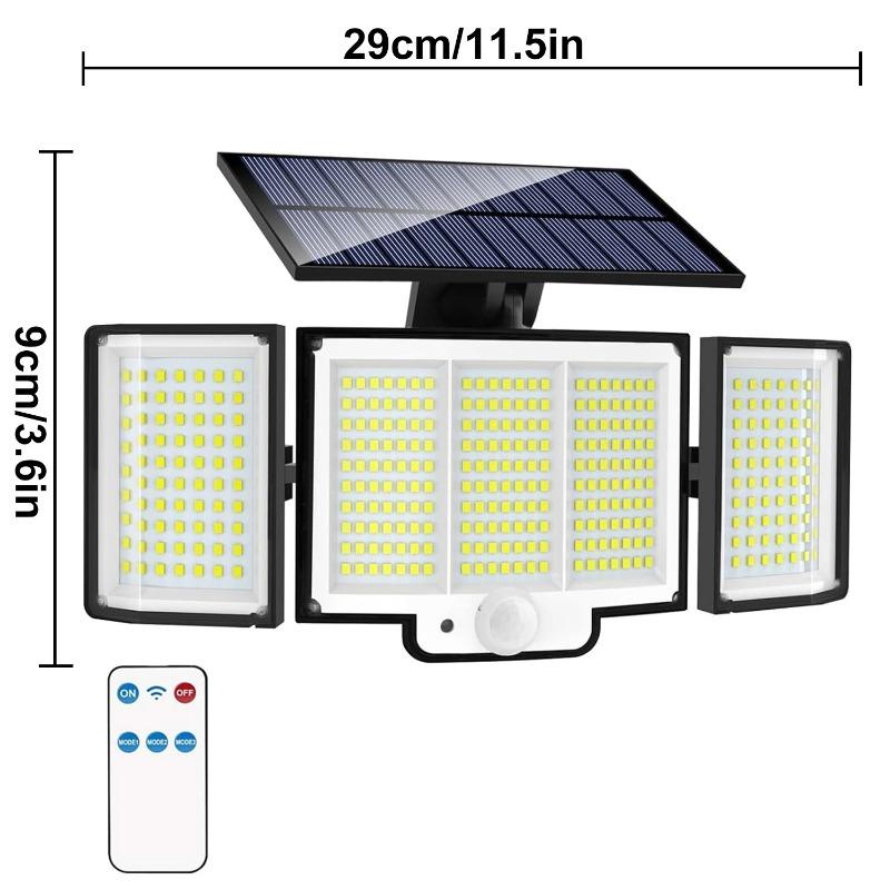 Solarleuchte Außen 190/328/348 LED Integriert Super Hell Bewegungssensor Starke Leistung IP65 Wasserdicht 3 Arbeitsmodi Gartenwandleuchte