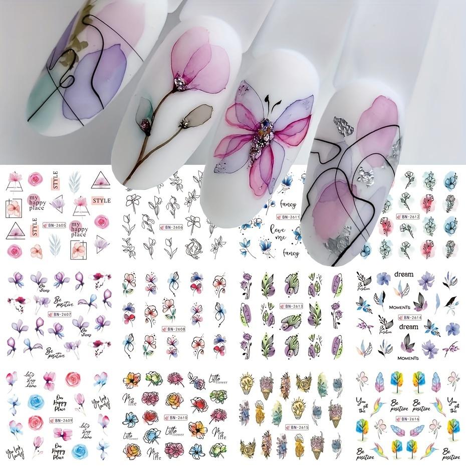 Nail Sticker Flower Water Transfer Nail Decal Wraps Nail Art Tips Manicure Decor
