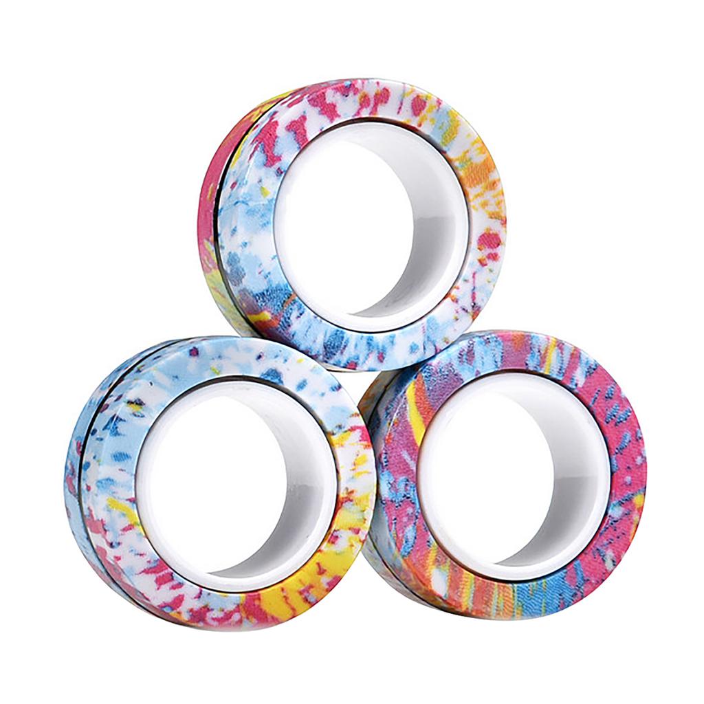 Magnetischer Fingerringe Set für Kinder und Erwachsene Stressabbau und Fokus Spielzeug Drehende Fidget Ringe für Angst und Konzentrationsverbesserung