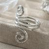 Vintage Hand Carved Spiral Women's Ring Minimalist CopperColor Metal Geometry Daily Wear Party Jewelry Anniversary Gift