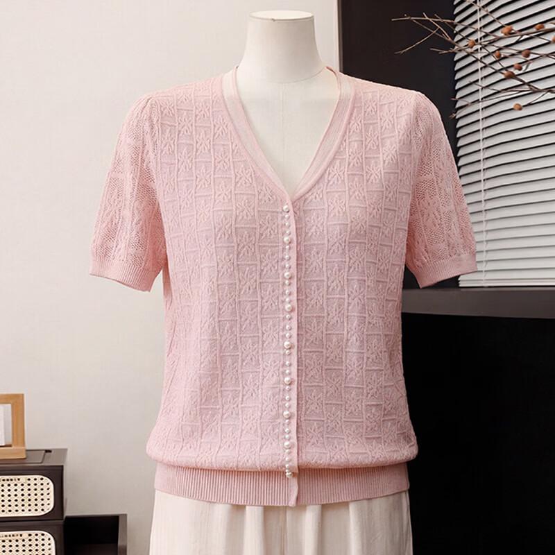 

Women s Loose Fit Summer Ice Silk Knit T-Shirt 4XL