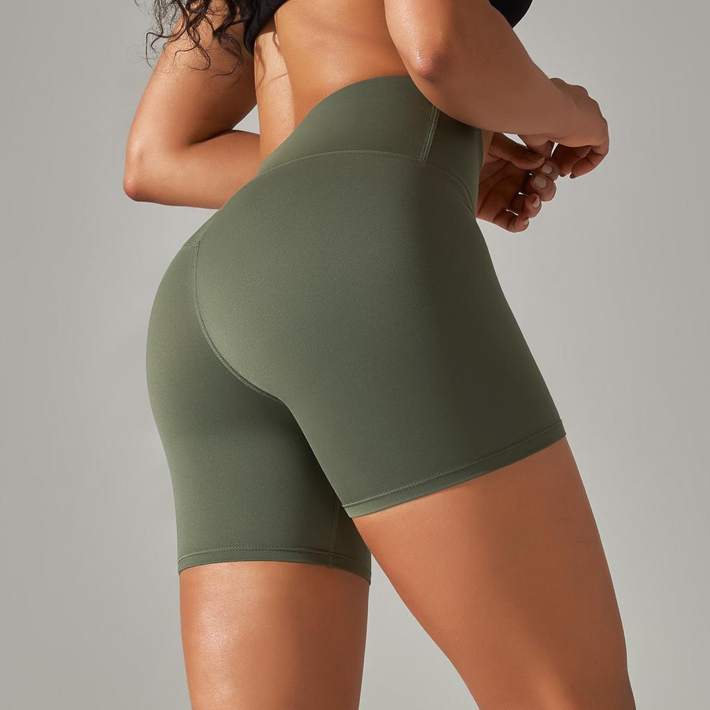 Womens Double Brushed Yoga Shorts 3 Inch Inseam High Waisted Tummy Control Solid Color Workout Gym Spring Summer
