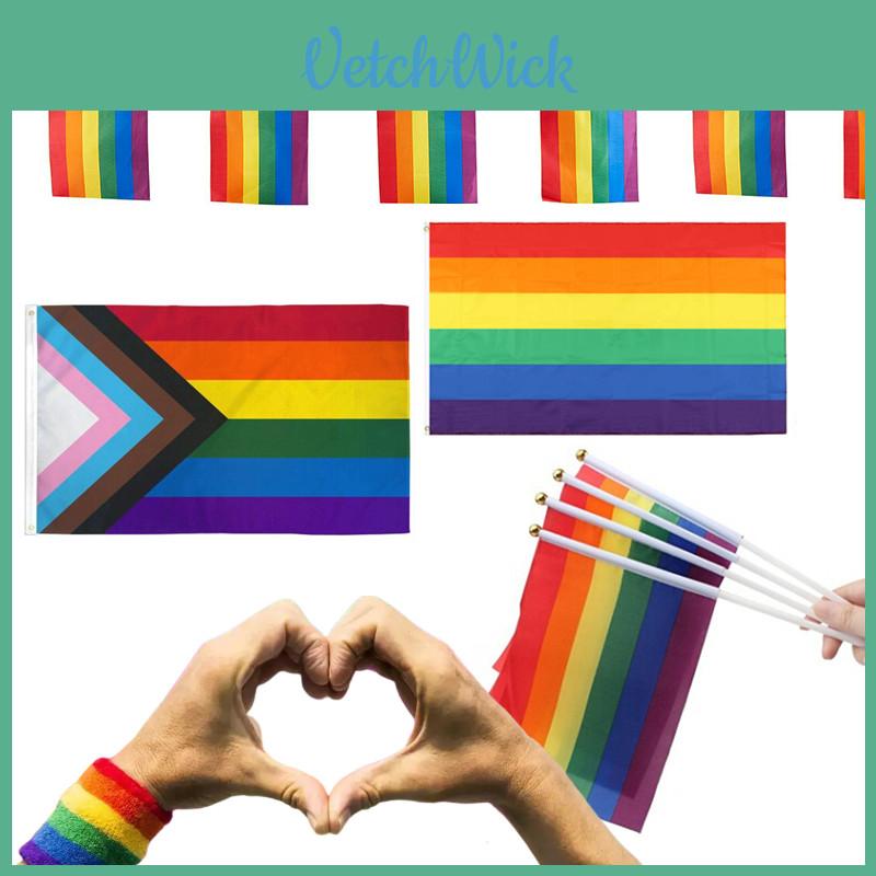 Flaga Parady Festiwalu Dumy Gejowskiej Lgbt Tęczowa z Mosiężnymi Oczkami