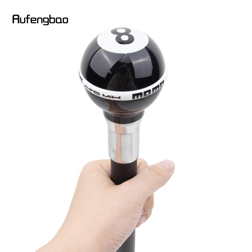 Black White Eight Ball Silver Walking Cane Fashion Decorative Walking Stick Gentleman Elegant Cosplay Cane Crosier 92cm