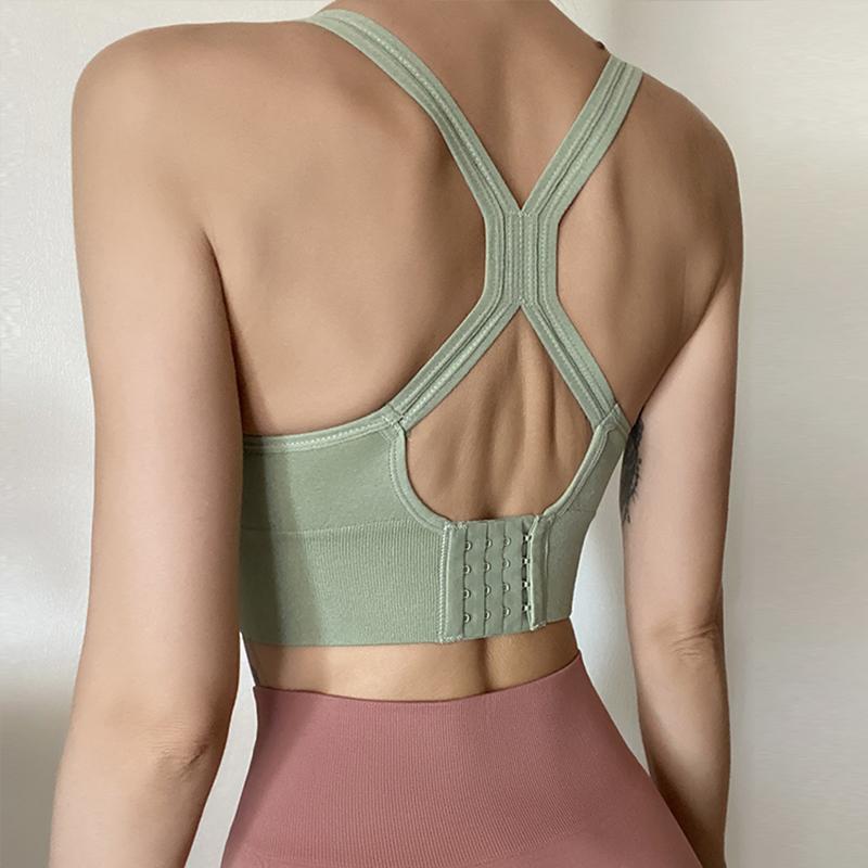 Women Sports Bra Push Up Crop Top Female Slim Fitness Bras Athletic Sportswear Sexy Running Bra Cross Bandage Sport Bra