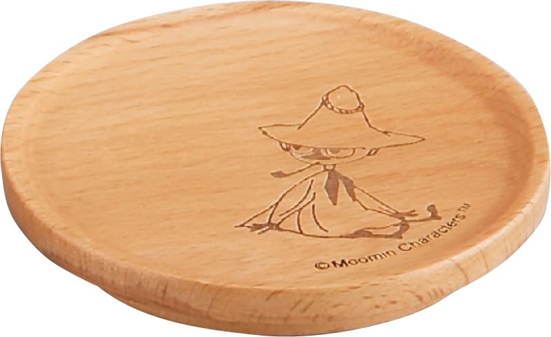 MOOMIN Mug with Lid and Wooden Snufkin "Milky" Coaster, Merchandise, Large, 350ml, Yellow, MM8403-11C
