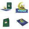 Festive 3D Eid Card Creative Popup Holiday Greeting Cards Built-in Blank Space with Envelope Small Card Party Supplies