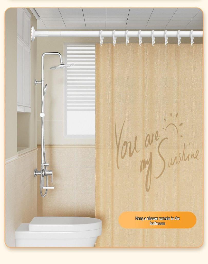 Adjustable No-Punch Telescopic Shower Curtain Rod