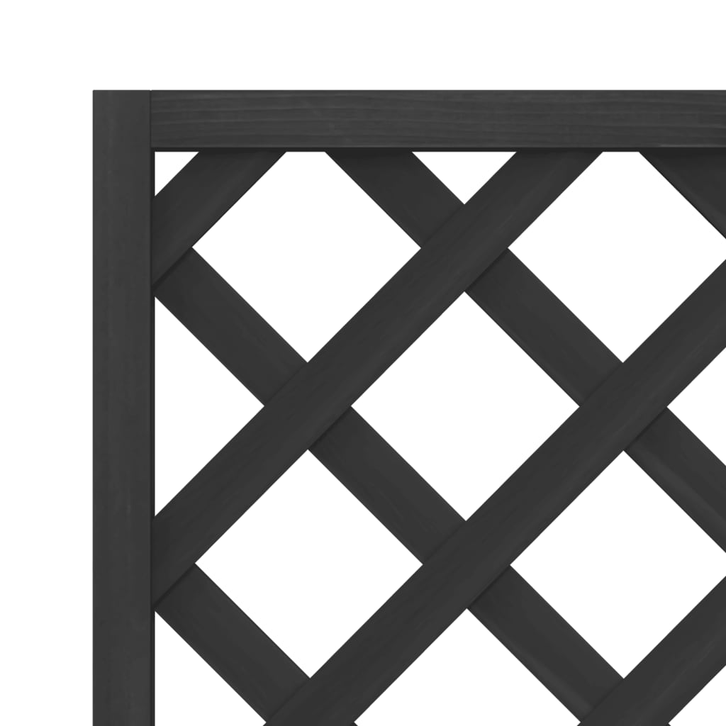 Vidaxl Planter with Trellis, Black, Solid Fir Wood