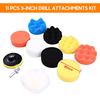 11-teiliges 3-Zoll-Auto-Polierpad-Set zum Schäumen, Polieren, Wachsen, Schwamm, Wollpad mit selbstklebender Scheibe