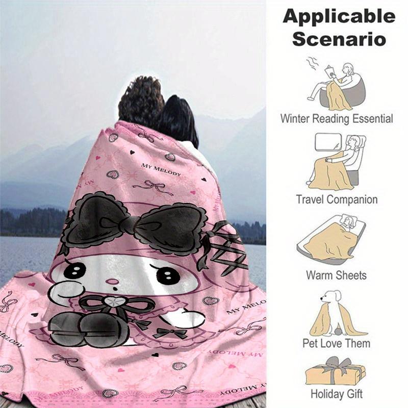 1pc. Cute Cartoon My Melody Pink Blanket - Perfect for Home, Office, Outdoor Use & Gift Ideaz0411273