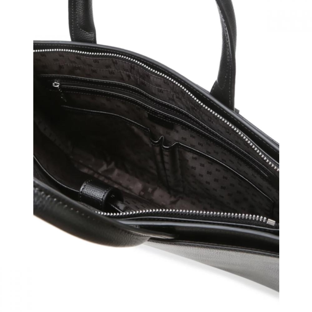 Daks Black Solid Cowhide Briefcase Dbba6f333bk