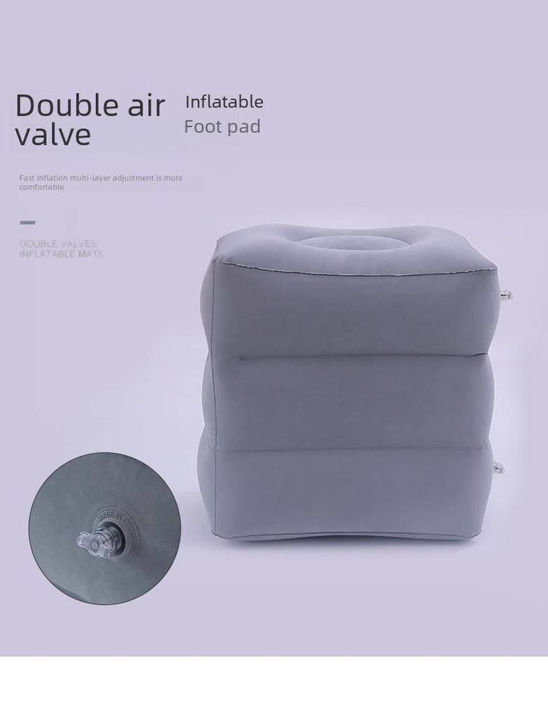 Portable Inflatable Travel Footrest for Airplanes, Trains, Buses, Offices, and Cars