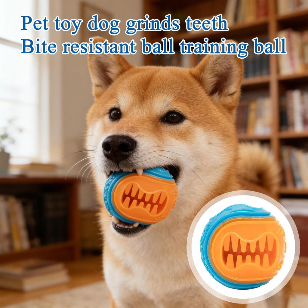 Interactive Dog Chew Toy Ball, TPR Squeaky Dispensing Dog Toys For Aggressive Chewers, Slow Feeder Puzzle Toy For Small Medium Large Dogs, Teeth