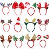 12PCS Christmas Headbands Xmas Santa Elk Antlers Headband Hair Hoop Women Girl Diadem Elf Ears Horns Noel Navidad Hair Accessory