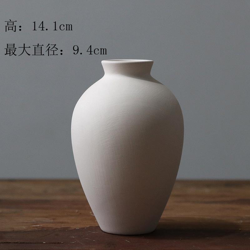 Unglazed Ceramic Vase Nordic Minimalist, Creative DIY Pottery for Home Decor, White Bisque Flower Holder Photo Prop