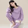 Aifen Teng Women's Pajamas Set: Pure Cotton, Long Sleeve, Long Pants, Casual Home Wear, Suitable for Spring, Autumn, and Winter.