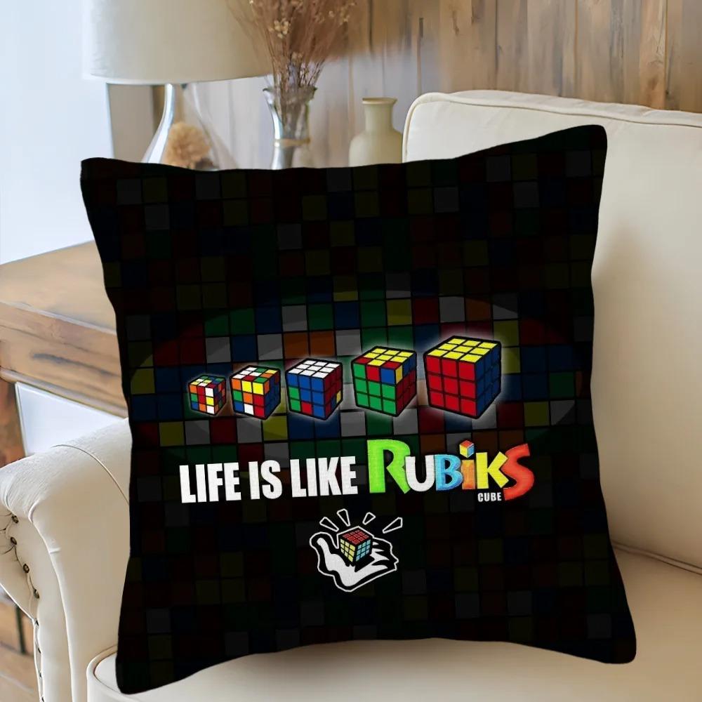 Car Living Room Sofa Cushion Cover Rubik'S Cube Cartoon Pattern Cushion Cover Luxury Home Decoration Pillow Cover
