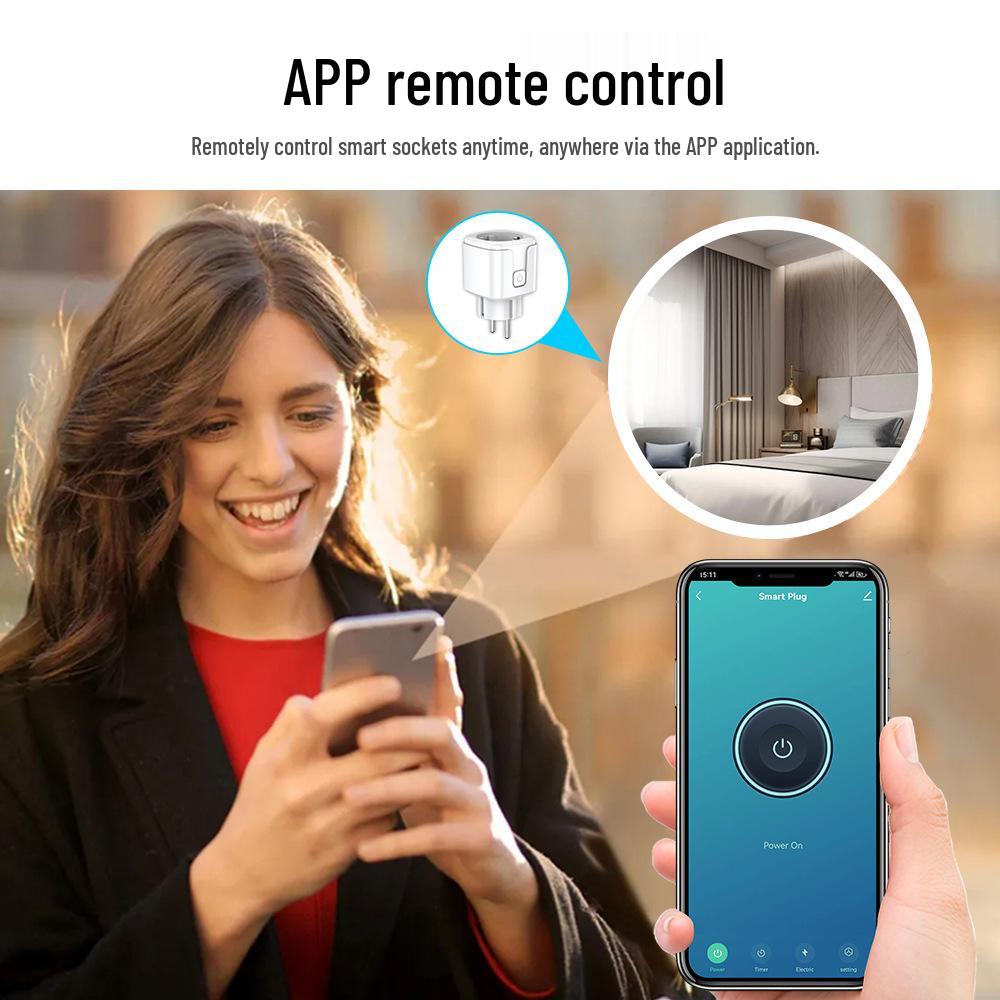 20A Smart EU Plug with WiFi & Bluetooth, APP Remote Control, Alexa Voice Timer, Delay & Cycle Switch.