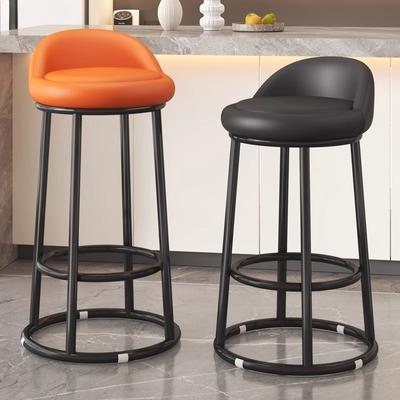 High Stool Luxury Bar Chair with Backrest, Iron Home Island Counter Chair, Front Desk Cash Counter Bar Chair