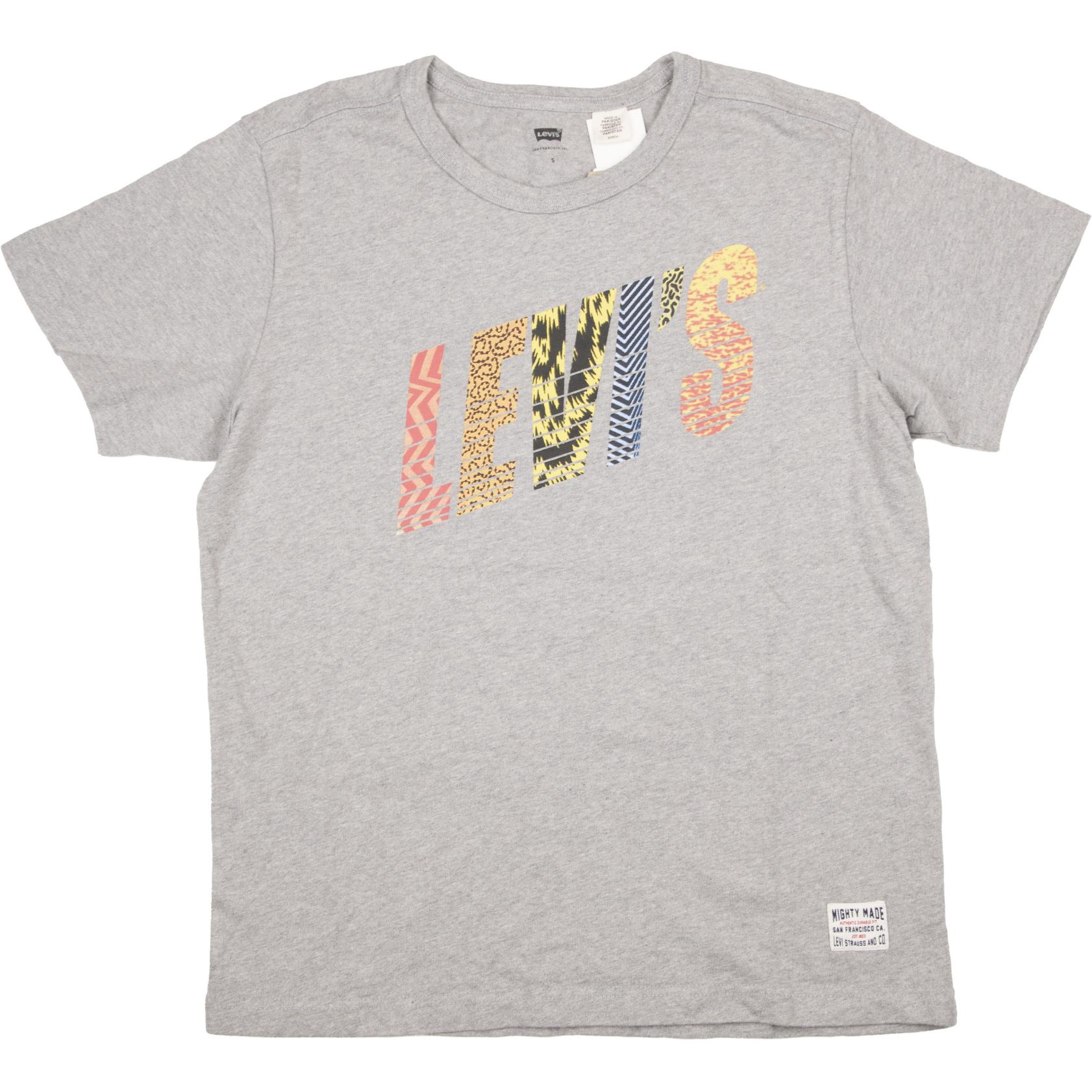 

Levis Футболка с принтом букв, модная, с круглым вырезом, с коротким рукавом, мужская, топы, серая 36582-0010 L