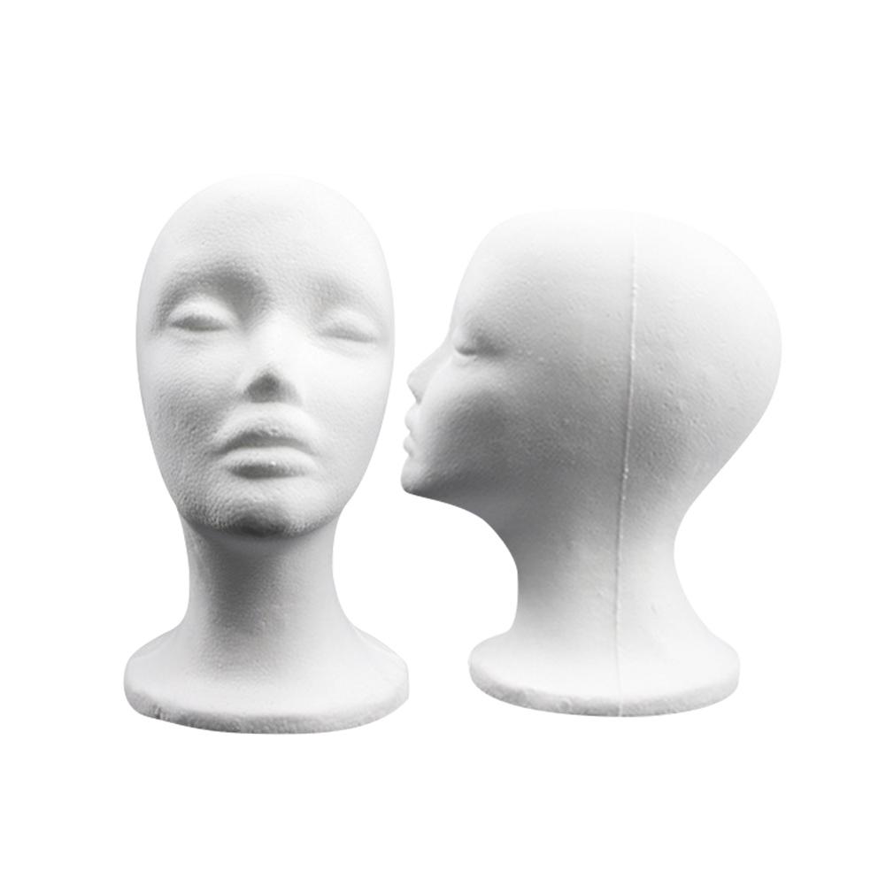 

Foam Female Mannequin Head Model Wigs Glasses Display Holder Stand Photograph Prop Multi-purpose Barber Shop Mannequins Head белый