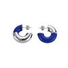 Premium Metal Light Luxury Temperament Asymmetrical Drop Glaze S925 Silver Needle Stud Earrings Autumn And Winter Must Enter Earrings Women