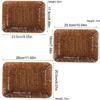 Plastic Rattan Food Plate Rectangle Fruit Tray New Bread Basket  Breakfast Cake Snack