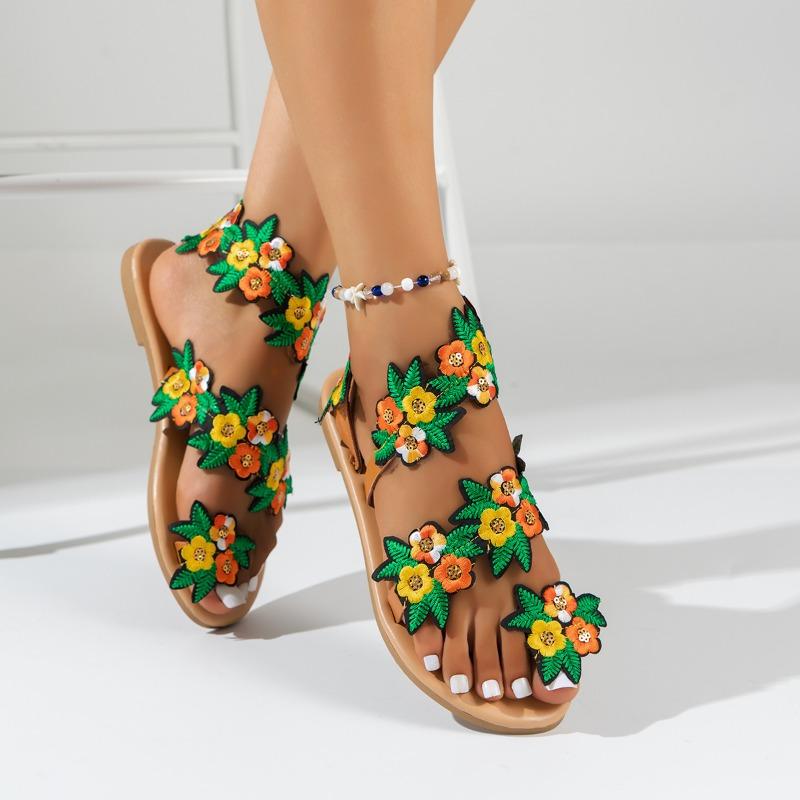 Women Bohemia Slippers Fashion Floral Beach Sandals Women Non Slip Designer Shoes Casual Slip on Slippers 2024 Slides Women