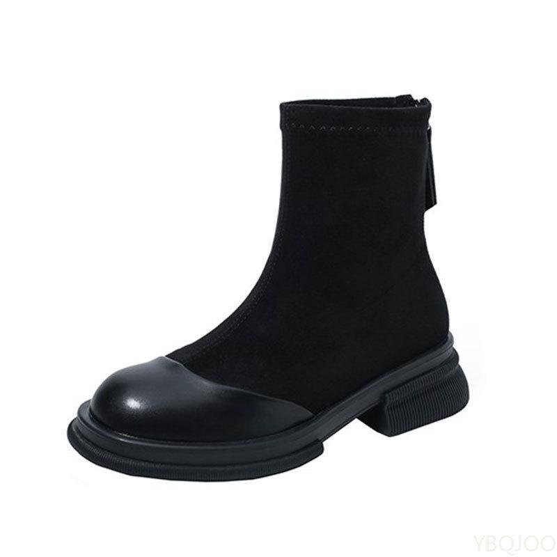 

Элегантные минималистичные женские осенне-зимние новые короткие ботинки, модная универсальная женская обувь, повседневная удобная обувь на среднем каблуке 38 чёрный