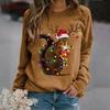 Christmas Fashion Women's Clothing Crew Neck Long Sleeve 3D Color Printing Summer Simple Casual