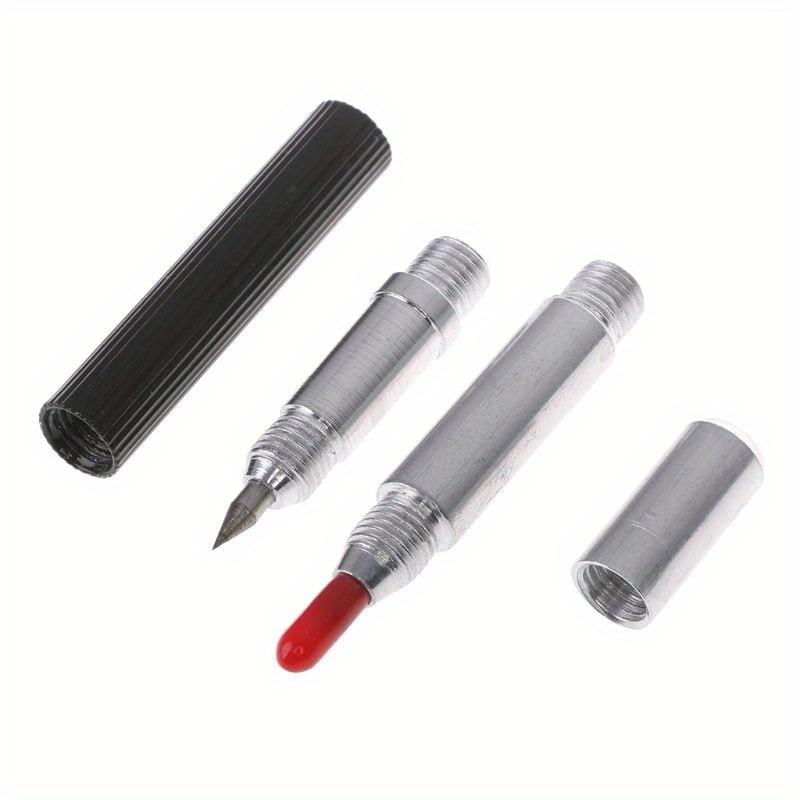 2pcs Double End Sharp Tungsten Steel Tip Scriber Clip Pen Ceramics Glass Shell Metal Construction Marking Tools 137mm