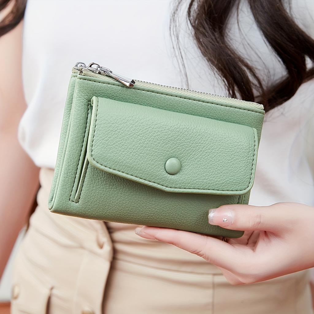 Vintage Chic Double Zipper Wallet Multi-card Coin Purse Portable Buckle Wallet