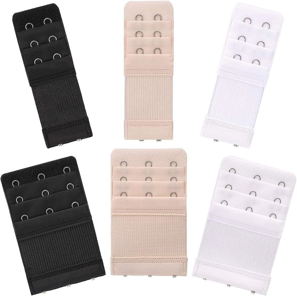 Soft and Comfortable Bra Straps, Elastic, 3 Pieces, 3 Rows with 2 Hook Extension Straps, Women's Underwear Accessories