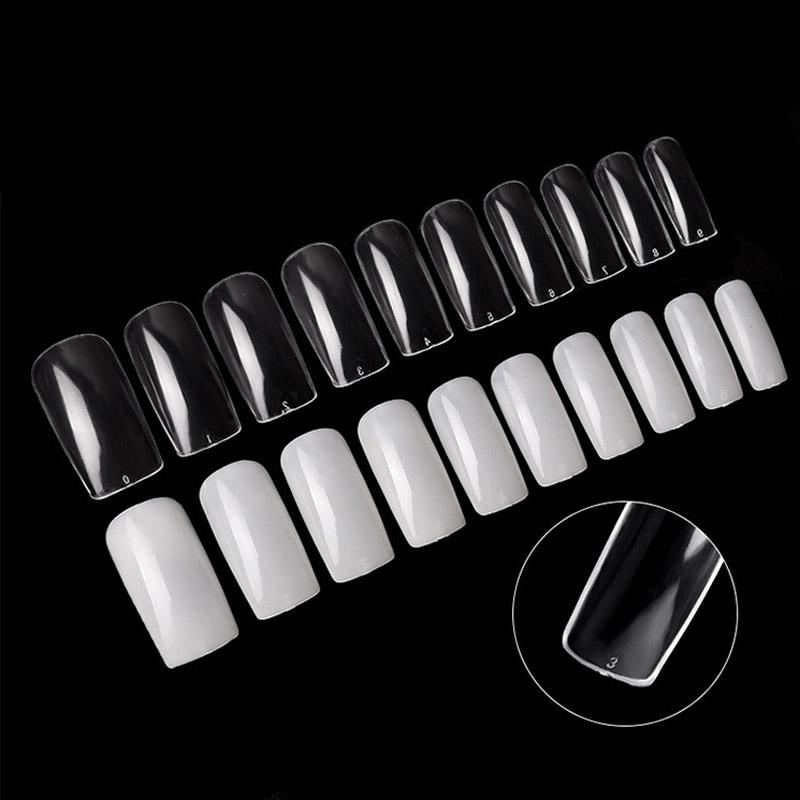 500 pcs/bag French Full Cover False Nail Tips Without Trace Acrylic Artificial Fake Nails Art Manicure Tools