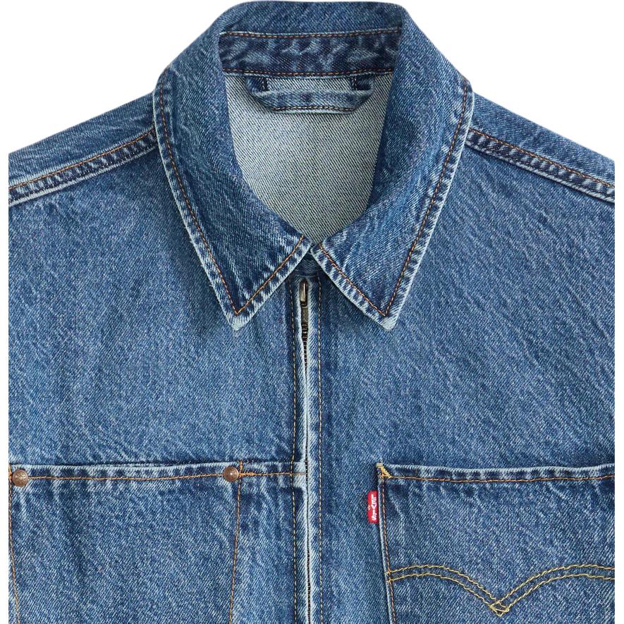 Levis Wygodna Wszechstronna Codzienna Kurtka Dżinsowa z Klapami o Luźnym Kroju Męska kurtki 003M3-0001