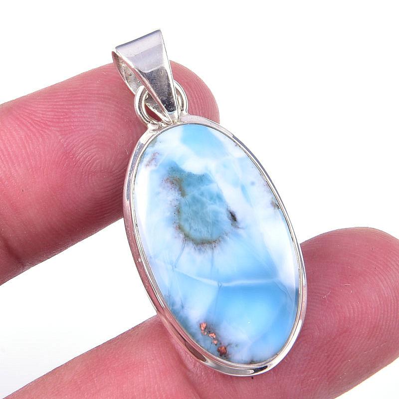 

Natural Republic Larimar Gemstone 925 Solid Sterling Silver Pendant 1.50 a7l54