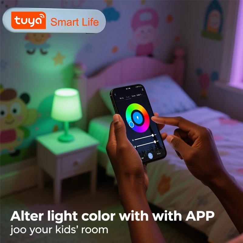 Tuya E27 Smart Bulb WiFi Dimmable LED Light 2700-6500K Color Temperature RGB Full Color Voice Controllable Via Alexa Google Home