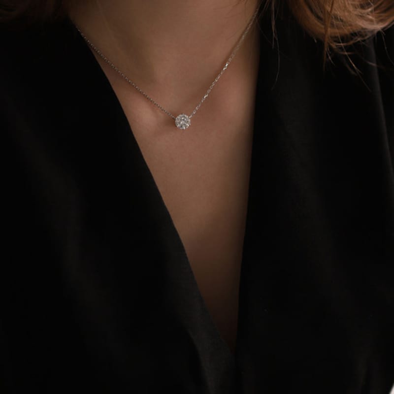 Ozel Silver925 Moissanite 1ct Necklace PS109N