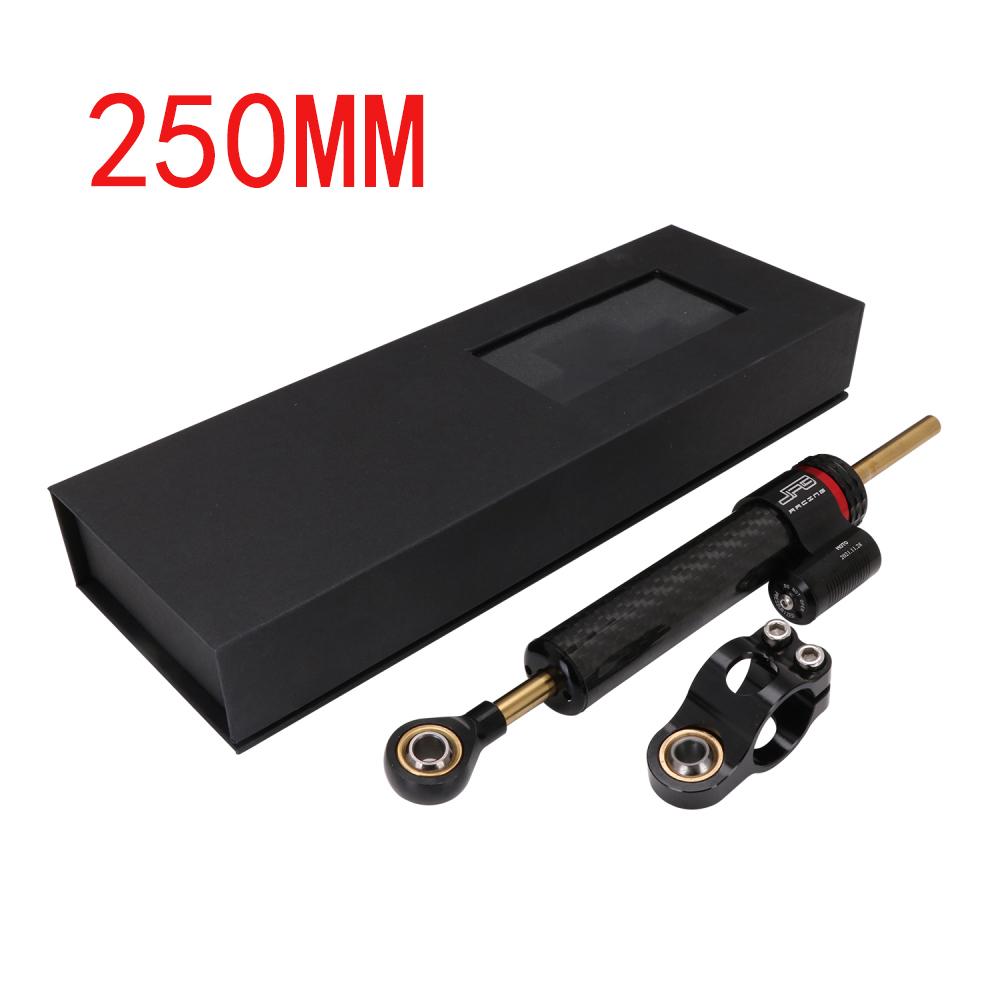 Motorcycle Adjustable Damper Steering Stabiliz 250 345mm steering stabilizer for Honda Kawasaki Street Bike Carbon fiber texture