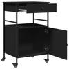 Vidaxl Kitchen Trolley, Black, 56X43X89.5 Cm, Wood-Based Material
