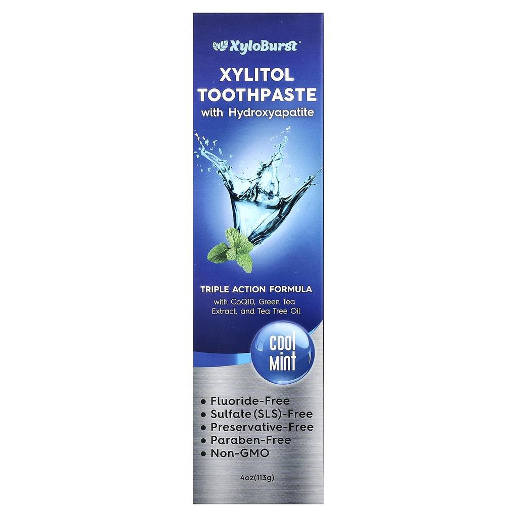 Xylitol Toothpaste with Hydroxyapatite, Cool Mint, 113G(4Oz)