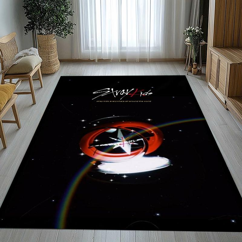 HD Stray Kids Kpop Star Living Room Non-Slip Area Rug Soft Carpet for Bedroom Kids Playroom Sofa,Home Decor Doormat Gift