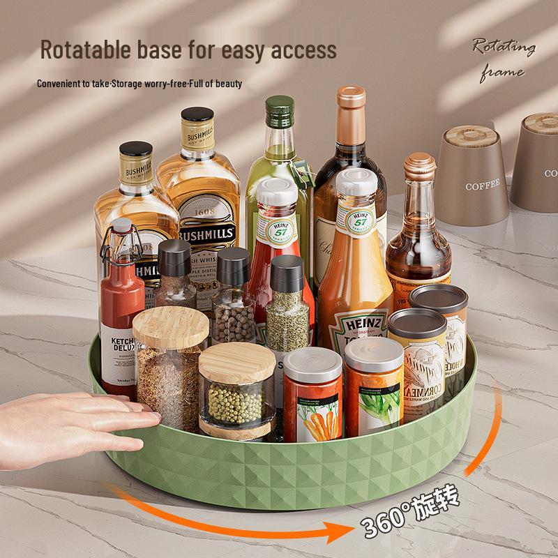 Obrotowy organizer na przyprawy kuchenne: Wielofunkcyjna tacka na przyprawy, sosy i ocet
