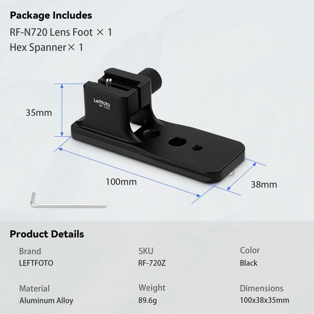 LLEFTFOTO Replacement Lens Foot for Canon RF L USM Z Lens Tripod Mount Ring Stand Base with Quick Release Support 70-200mm F2.8 Built-in Arca-Swiss